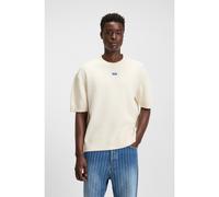 HUGO Maglione a maniche corte con targhetta con logo blu - Style San Carson-CP, 50543765 Colore neutro XL