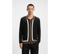 HUGO Maglione con bottoni e righe a contrasto - Style Splon, 50543770 Nero S