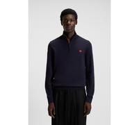 HUGO Maglione con colletto con zip in cotone con etichetta con logo rossa - Style San Quintus-C, 50474164 Blu scuro L