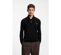 HUGO Maglione in cotone con zip corta - Style San Quintus-C2, 50574143 Nero M