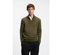 HUGO Maglione in cotone con zip corta - Style San Quintus-C2, 50574143 Oliva M