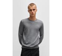 HUGO Maglione in lana vergine con logo ricamato - Style San Cedric-M1, 50476832 Grigio L