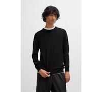 HUGO Maglione in lana vergine con logo ricamato - Style San Cedric-M1, 50476832 Nero XL