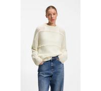 HUGO Maglione oversize con linee ondulate - Style Slookia_B, 50564321 Colore neutro XL