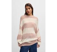 HUGO Maglione oversize con righe grosse irregolari - Style Slookis_B, 50532238 Bianco / Rosa XXL