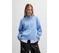 HUGO Maglione relaxed fit con logo goffrato - Style Sisminye, 50532140 Celeste M