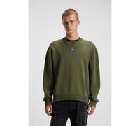 HUGO Maglione relaxed fit con targhetta con logo blu - Style San Casey-CP, 50543784 Oliva L