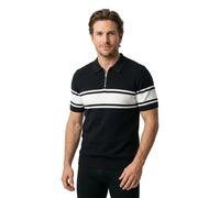 HUGO Polo in maglia con colletto con zip a righe grosse - Style Sholton, 50564245 Bianco / Blu scuro M
