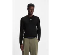 HUGO Maglione slim fit in cotone con logo - Style San Cassius-C2, 50553588 Nero S