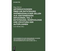 Hugo Merton Untersuchungen Über Die Entstehung Amöbenähnliche (Copertina rigida)