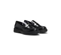 HUGO Mocassini penny in pelle con logo impilato - Style Angey_Mocc_aclt, 50573780 Nero 38