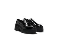 HUGO Mocassini penny in pelle con suola chunky e logo scomposto - Style Kris_Loafer_NPK, 50538597 Nero 36