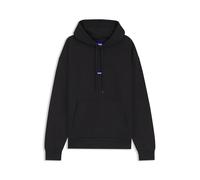 HUGO Felpa con cappuccio in terry di cotone con targhetta con logo - Style Nalonso, 50522374 Nero L