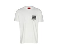 HUGO Red - Deyss Eye - T-shirt vestibilità classica bianca con stampa grafica di occhi-Bianco XL