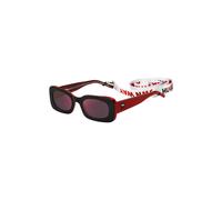 HUGO Occhiali da sole in acetato rosso e nero con cordino rimovibile con slogan - Style HG 1220/SOIT52AO, 58108060 Rosso pz.