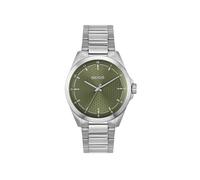 HUGO Orologio analogico da uomo con bracciale in acciaio inox e quadrante verde