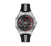 HUGO Orologio color argento con cinturino in silicone con logo - Style #GRAIL SPORT, 58244975 Nero pz.
