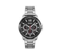 HUGO Orologio Analogico Multifunzione al Quarzo da Uomo Collezione #SPORT con Cinturino in Acciaio Inossidabile Argentato - 1530195
