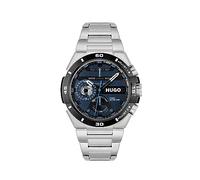 HUGO Orologio Analogico Multifunzione al Quarzo da Uomo Collezione #WILD con Cinturino in Acciaio Inossidabile Argentato - 1530337