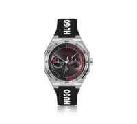 HUGO Orologio color argento con cinturino in silicone con logo - Style #GRAIL SPORT, 58244975 Nero pz.