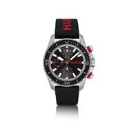 HUGO Orologio con quadrante nero e cinturino in silicone con logo - Style #DIVE, 58565080 Nero pz.