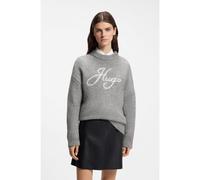 HUGO Oversize-fit alpaca-blend sweater with script logo - Style Sloguinny, 50569398 Grigio XL