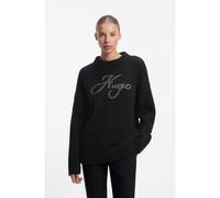 HUGO Oversize-fit alpaca-blend sweater with script logo - Style Sloguinny, 50569398 Nero XL