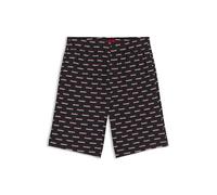 HUGO Pantaloncini da Uomo con Logo Split Pantaloncini Pigiama in Jersey di Cotone con Logo Stampato, 002nero, M