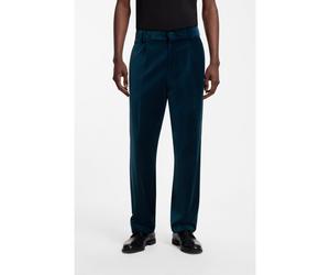 HUGO Pantaloni dal taglio moderno in velluto di cotone con pince sulla parte anteriore - Style Flips251X, 50570197 Turchese 56