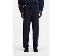 HUGO Pantaloni della tuta relaxed fit in cotone con striscia laterale - Style Demsipant, 50563789 Blu scuro XS