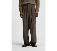 HUGO Pantaloni modern fit in tessuto elasticizzato a quadri - Style Fedix251, 50549781 Beige a motivi 52