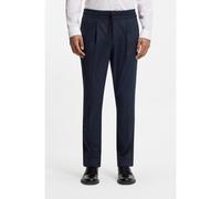 HUGO Pantaloni slim fit in flanella elasticizzata mélange - Style Getlin251F3, 50547312 Blu scuro 54