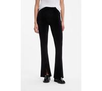 HUGO Pantaloni svasati in velluto elasticizzato con spacchi sulla parte anteriore - Style Nucutey_B, 50568260 Nero S
