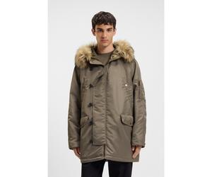 HUGO Parka idrorepellente con fodera del cappuccio in pelliccia sintetica - Style Makaro2541, 50546236 Grigio XS