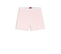 HUGO Bermuda del pigiama in jersey di cotone elasticizzato con elastico in vita con logo - Style HUGO ID SHORTS, 50555600 Rosa chiaro M