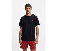 HUGO Pigiama in cotone elasticizzato con loghi scomposti - Style AARON_SHORT SET, 50556777 Nero / Rosso L