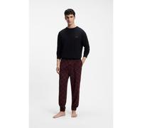 HUGO Pigiama in cotone elasticizzato con logo - Style ELION LONG SET, 50570947 Nero M