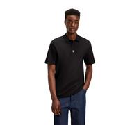 HUGO Polo in cotone intrecciato con logo scomposto - Style Deabono_D, 50517638 Nero M