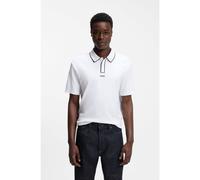 HUGO Polo in cotone jersey con bordi a contrasto - Style Dalumo, 50553045 Bianco L