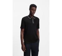 HUGO Polo in cotone jersey con bordi a contrasto - Style Dalumo, 50553045 Nero M