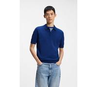 HUGO Polo in maglia con chiusura nascosta - Style San Peter-CV, 50536672 Blu M