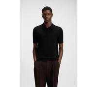 HUGO Polo in maglia con chiusura nascosta - Style San Peter-CV, 50536672 Nero M
