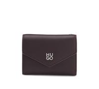 HUGO Portafoglio con pattina e dettagli in metallo con logo scomposto - Style Mel 2.0 K_Flapwallet, 50554205 Marrone scuro pz.
