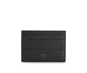 HUGO Portatessere in pelle con logo scomposto - Style Quantic_Cardcase, 50548764 Nero pz.