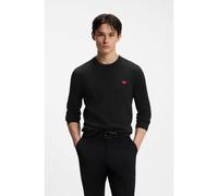 HUGO Pullover in cotone con etichetta logata rossa - Style San Cassius-C1, 50475083 Nero S