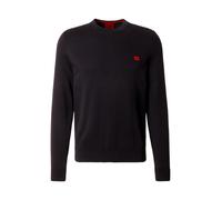 HUGO Maglione in cotone con etichetta con logo rossa - Style San Cassius-C1, 50475083 Nero M