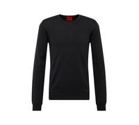 HUGO Maglione in lana merino con logo ricamato - Style San Cedric-M1, 50476832 Nero L