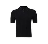 HUGO Maglione slim fit a coste con colletto polo - Style Sareplette, 50557771 Nero S