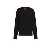 HUGO Maglione relaxed fit in cotone a coste - Style Sribban, 50570249 Nero L