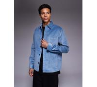 HUGO Red - Camicia giacca oversize blu medio in tessuto a coste 2XL
